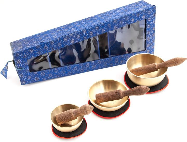 Image du produit Berk Set de 3 bols chantants dans une boîte bleue (Bol chantant)