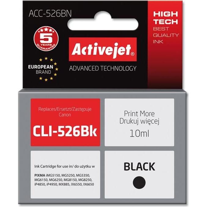 Activejet, Druckerpatrone, ACC-526BN Druckerpatrone (e) Kompatibel Hohe (XL-) Ausbeute (BK)