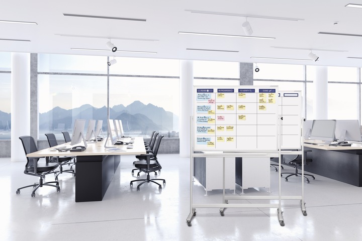 Actual product image Magnetoplan SCRUM BOARD - Whiteboard Standard Set (1200 x 900 mm)