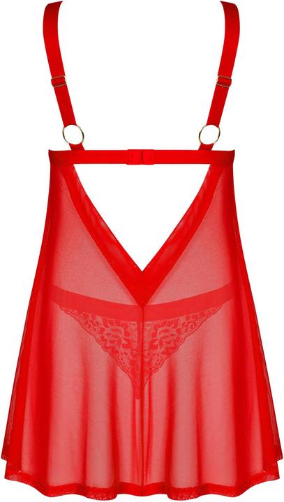 Produktbild Obsessive Elianes Babydoll und String Rot (XL, XXL)