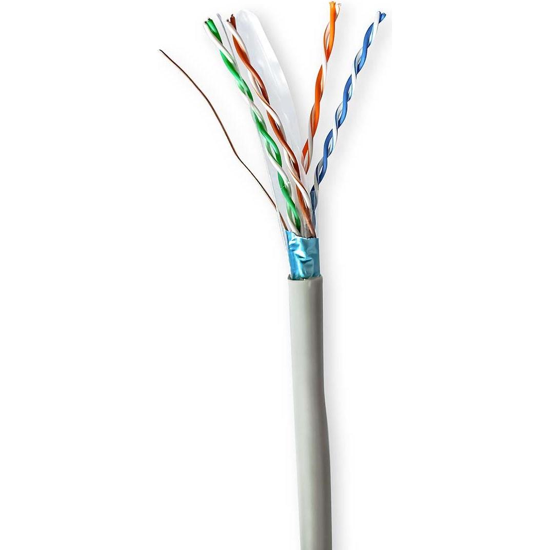 Nedis Netzwerk-Kabel Rollen CAT6 Solid F/UTP CCA 100.0 m Innenbereich Rund PVC Gra (F/UTP, CAT6, 100 m), Netzwerkkabel