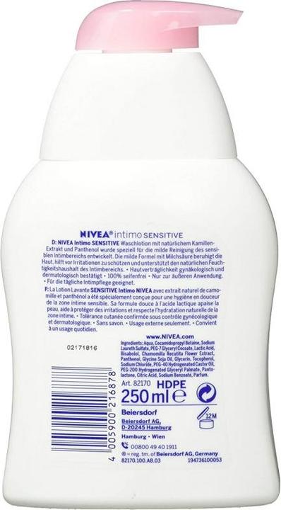 Produktbild NIVEA Intimo Sensitive Wash Lotion (Intimwaschlotion, 250 ml)