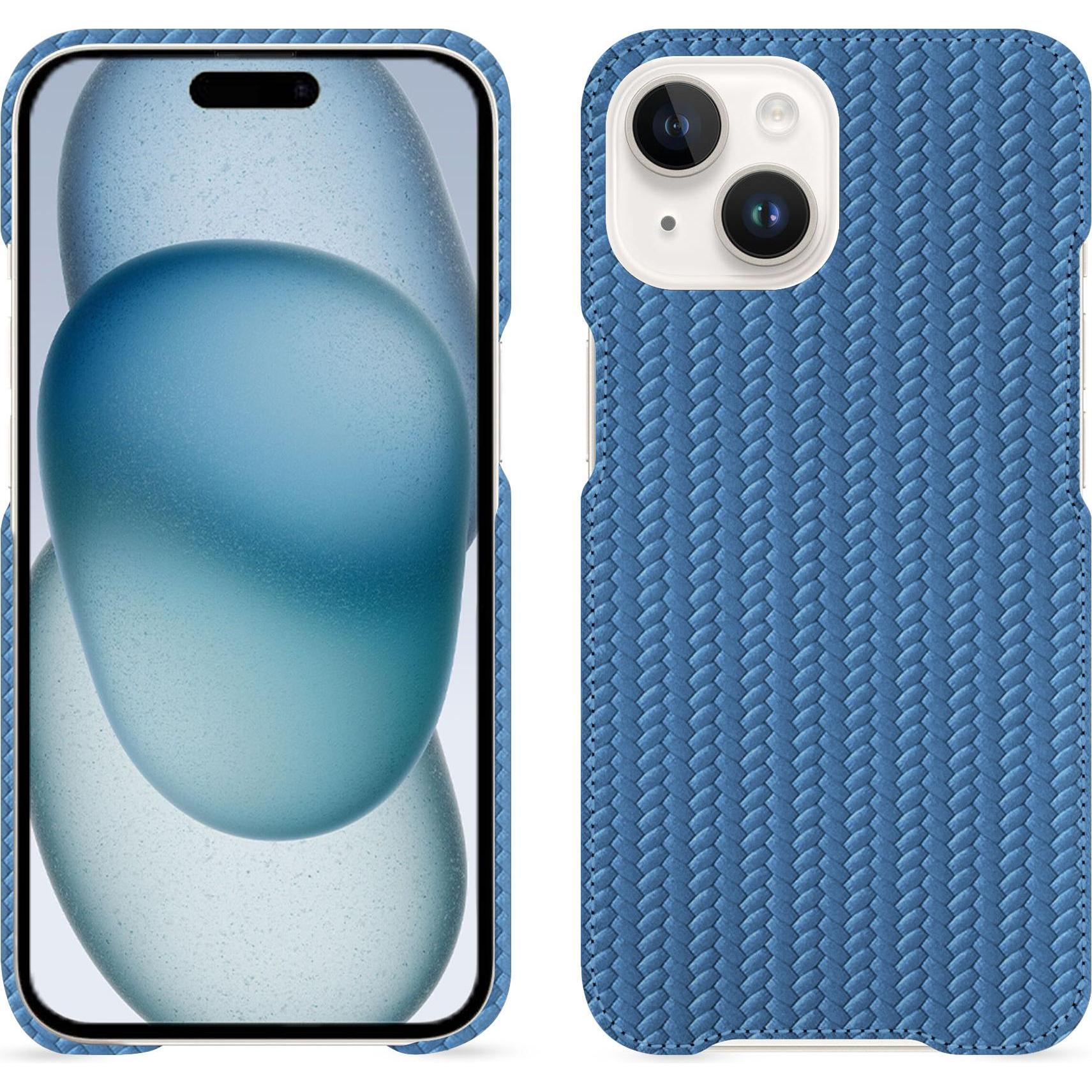 Noreve Lederschutzhülle (Apple iPhone 15), Smartphone Hülle, Blau
