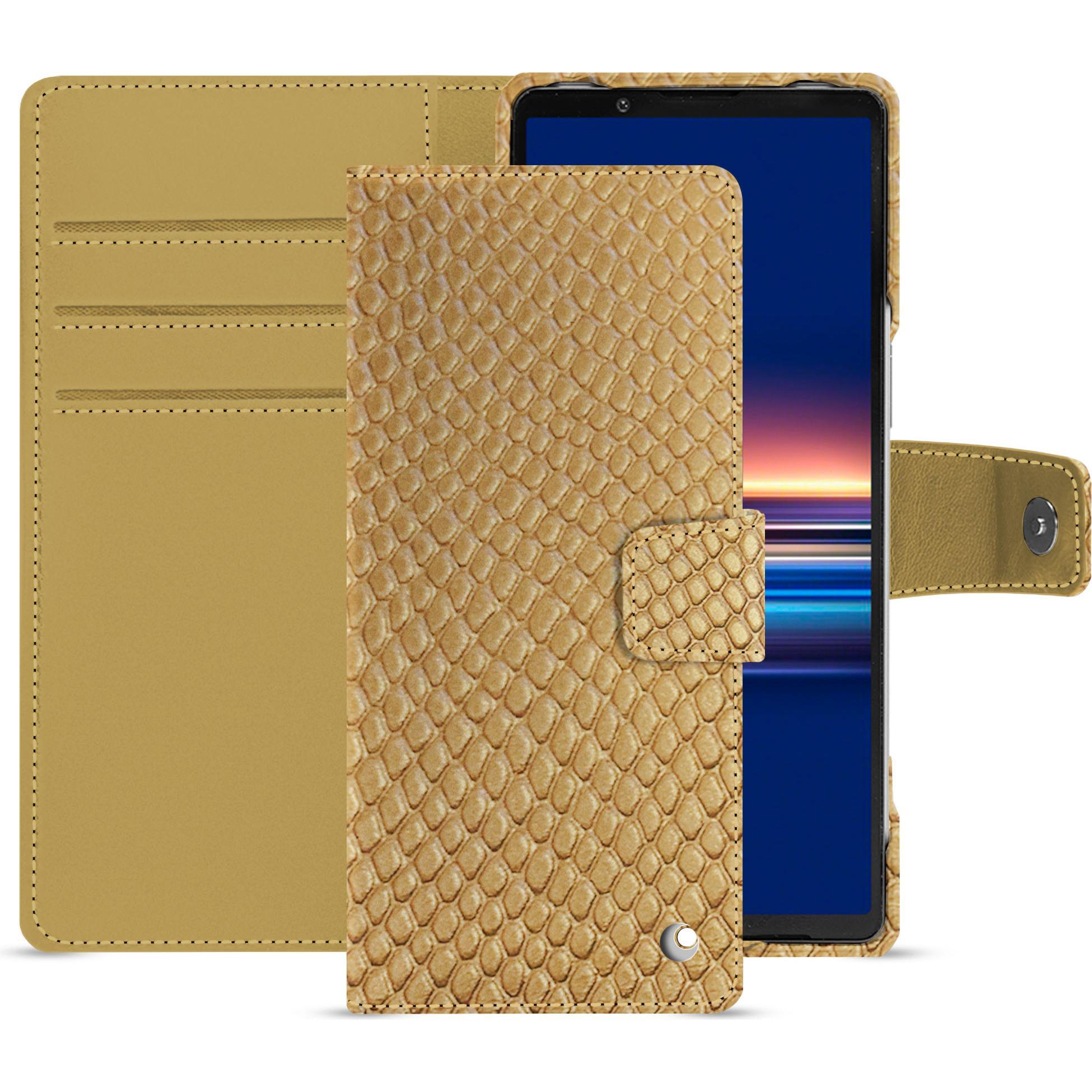 Noreve Lederschutzhülle Sony Xperia 5 V (Sony Xperia 5 V), Smartphone Hülle, Beige