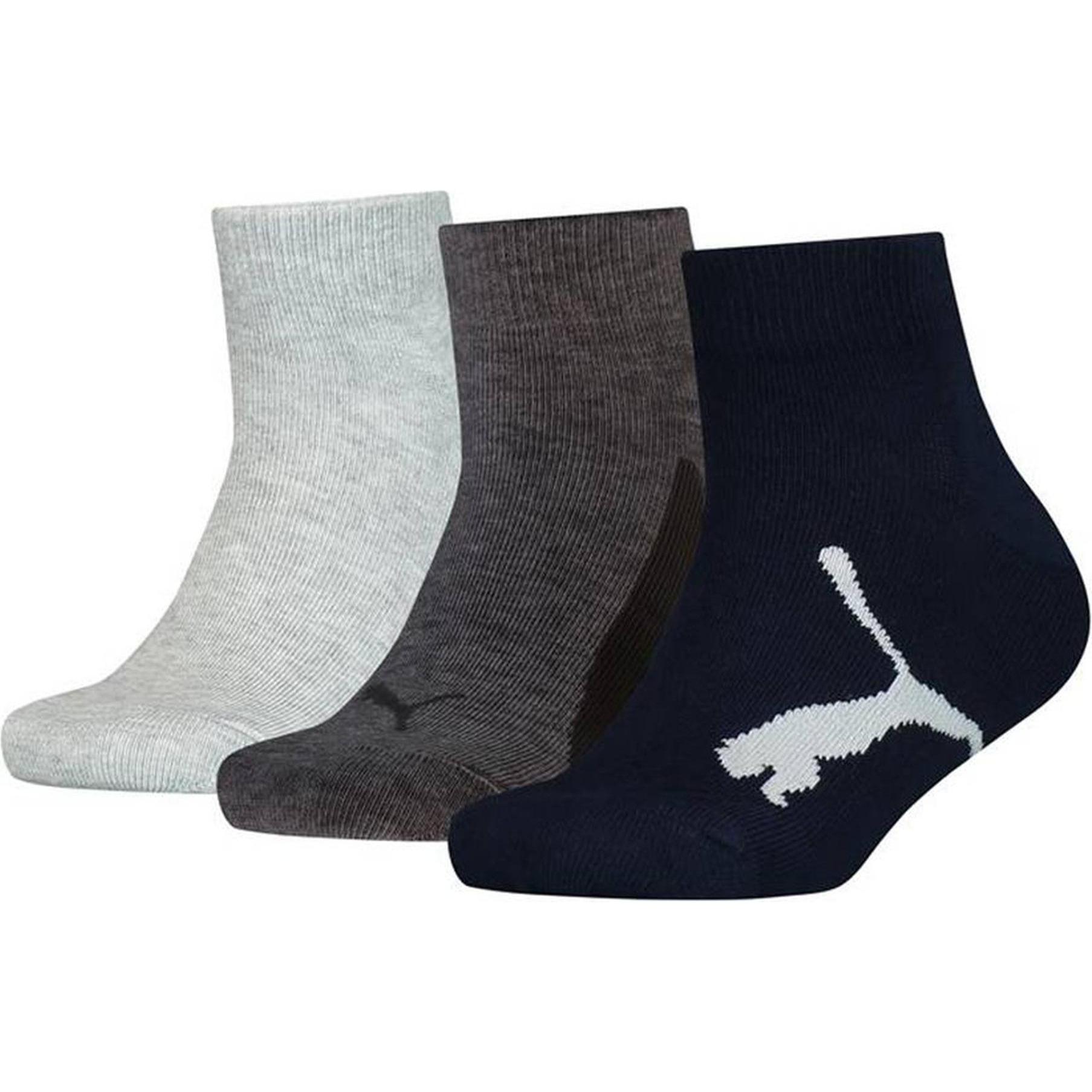 Puma, Jungen, Socken, Kids Bwt Quarter 3p, Schwarz, (3er Pack, 23 - 26)