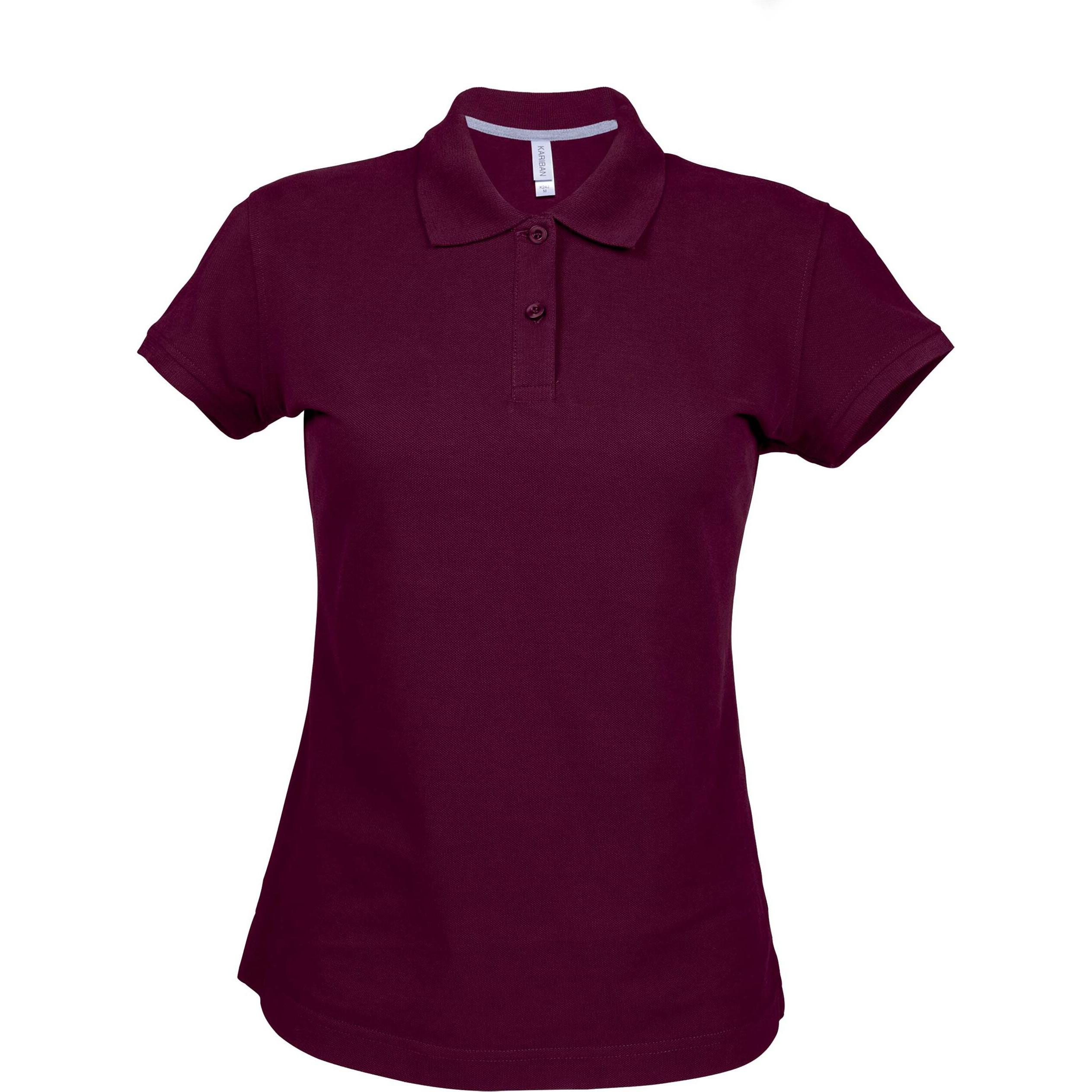 Kariban, Damen, Shirt, Damen Polo mit kurzen Ärmeln, Rot, (3XL)