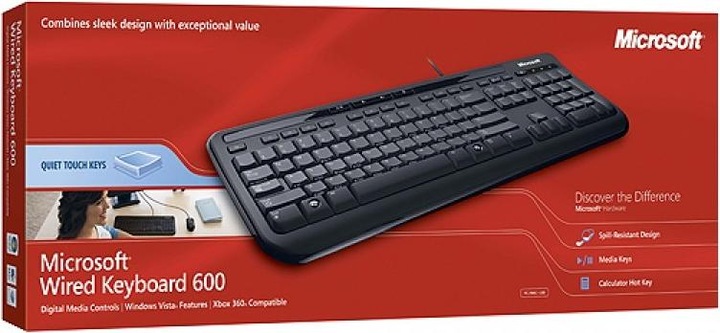 Actual product image Microsoft Wired Keyboard 600 (CH, Cable)