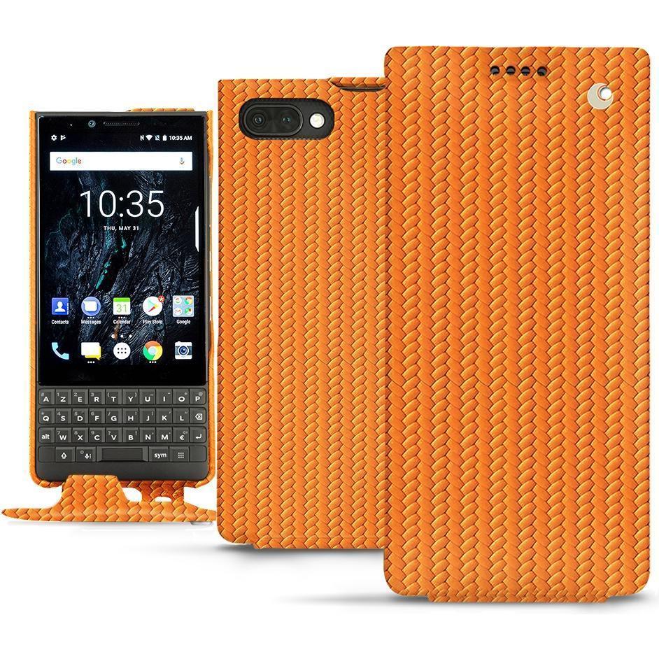 Noreve Lederschutzhülle vertikal (Blackberry KEY2), Smartphone Hülle, Orange