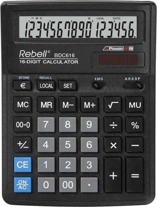 Produktbild Rebell Calculator Desktop BDC616 (Batterien, Solarzellen)