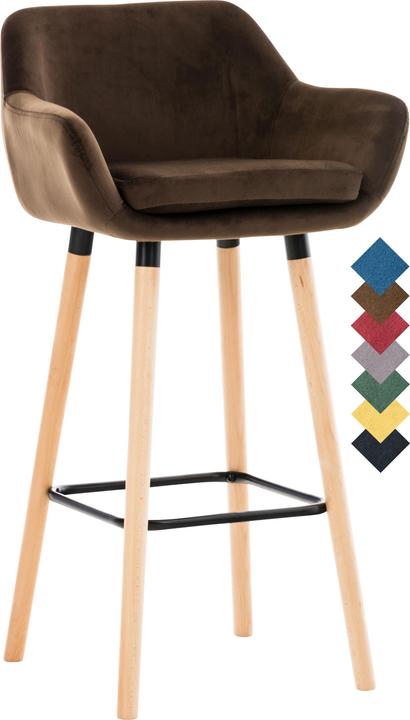 Actual product image CLP Bar stool Grant velvet, brown