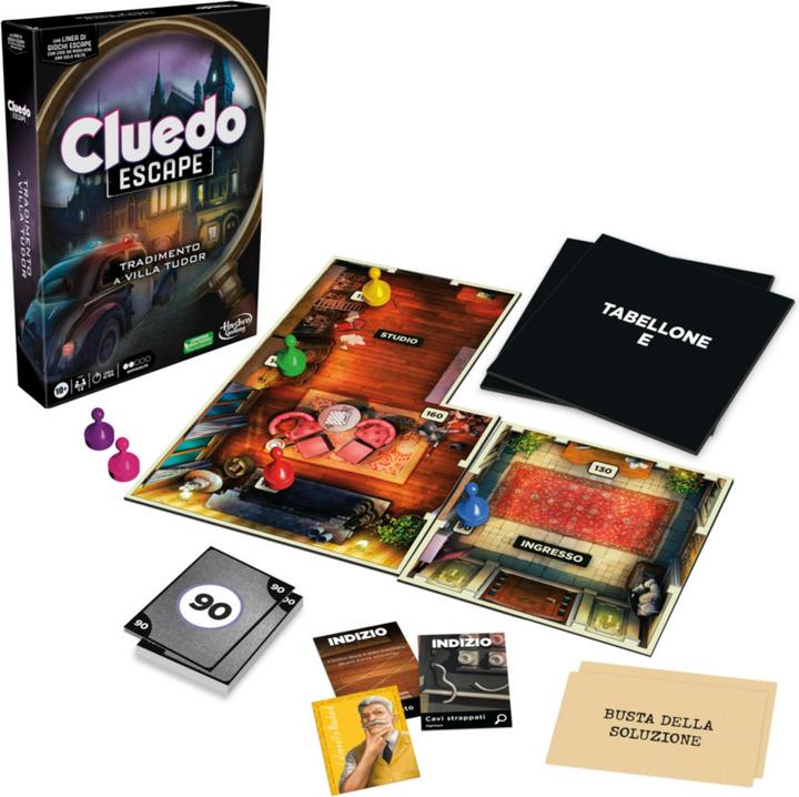 Actual product image Hasbro Cluedo Escape Il Tradimento A Villa Tudor Refresh (Italian)