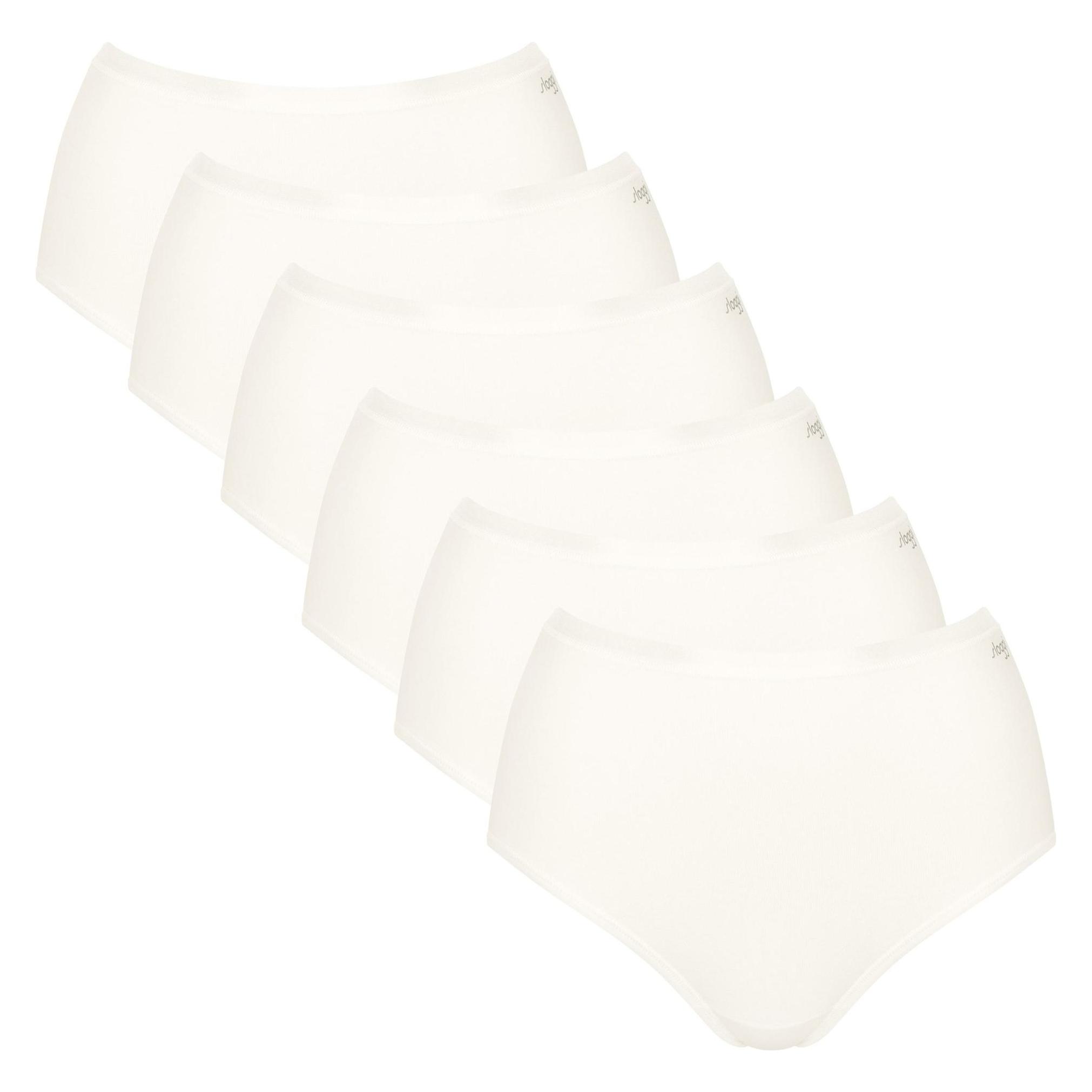 Sloggi, Damen, Unterhosen, Slip Casual Bequem Sitzend Go Daily Cotton Highwaist 6P, Weiss, (L, 6er Pack)