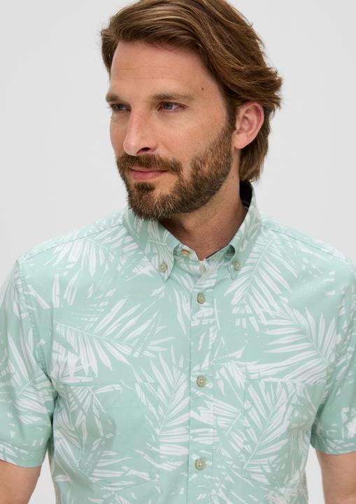 Produktbild s.Oliver Hemd Kurzarmhemd mit Button-Down-Kragen (L, M)