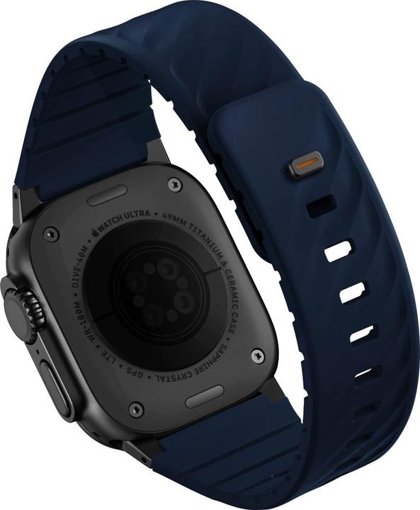 Produktbild Uniq Strap Fluo for Apple Watch 49/46/45/44/42/41/40mm Magnetic blue (Edelstahl, Silikon, Kunststoff)