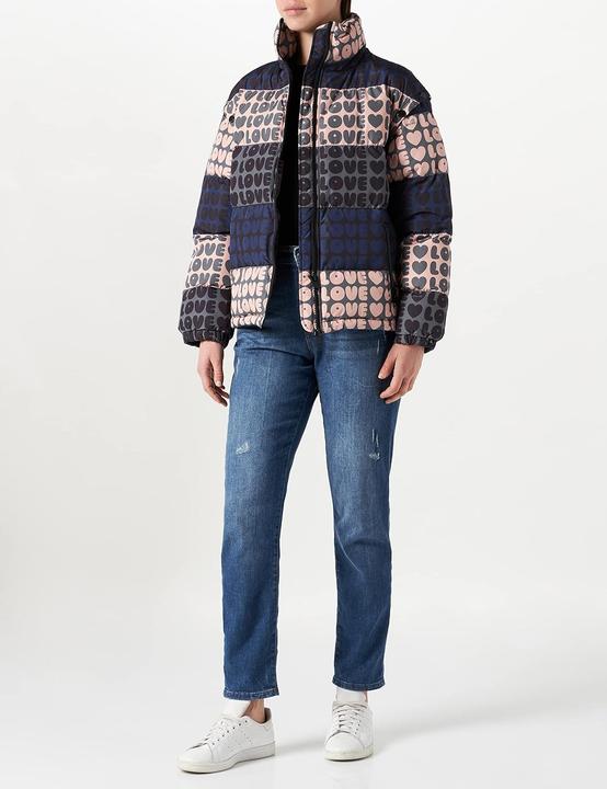 Actual product image Love Moschino Allover Love Quilted Detachable Sleeves Jacket (42)