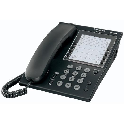 Panasonic KX-T7710NE-B Analoges Endgerät schwarz mit Systemfunktionen progr. Tasten für Nummern und Funkt...., Telefon, ...