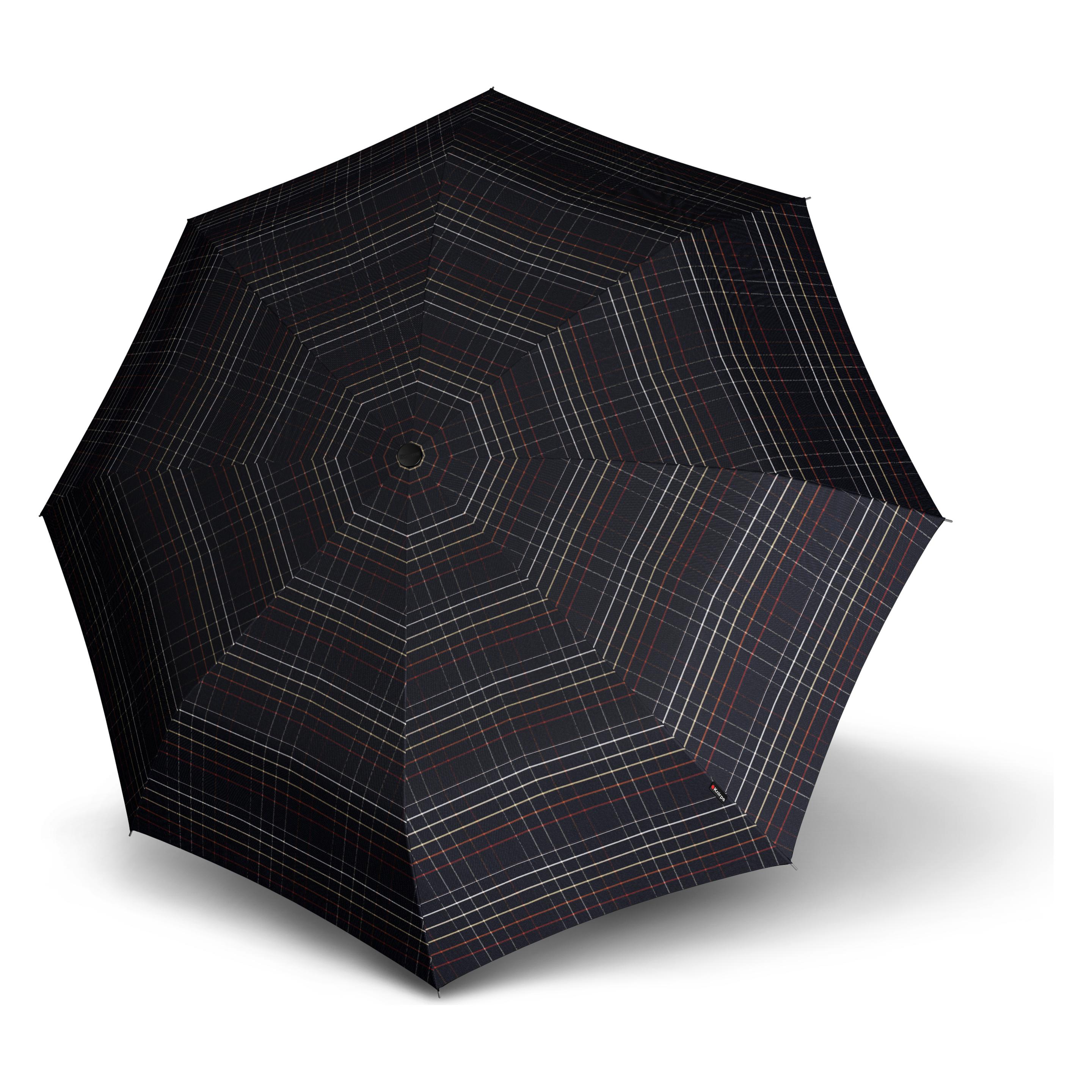 Knirps, Unisex, Regenschirm, T.200 Medium Duomatic Check Black, Schwarz