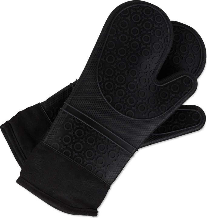 Actual product image Relaxdays Silicone Oven Gloves (Silicone, Cotton)