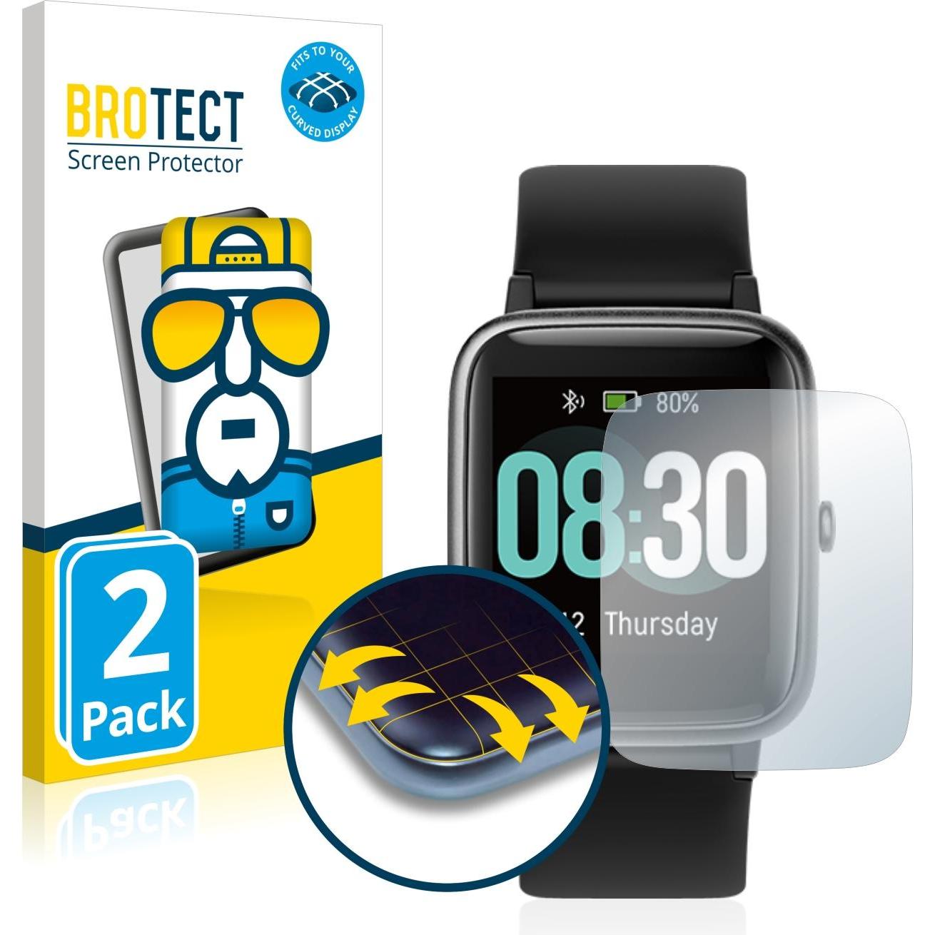 BROTECT Full-Cover Displayschutz, Smartwatch Schutzfolie, Transparent