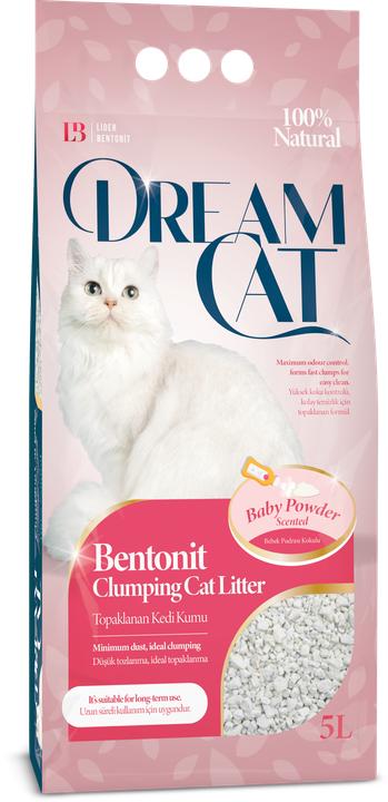 Actual product image Dream Cat Cat Litter with Baby Powder Scent - Fine Clumping Litter Made from Bentonite, 5L (Clumping, 4.25 kg)