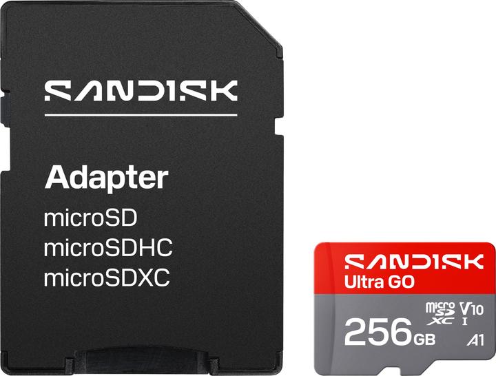 SANDISK Ultra MicroSD UHS-I 256GB 190MB/s R (256 Go, microSD, microSDXC, U1, UHS-I)