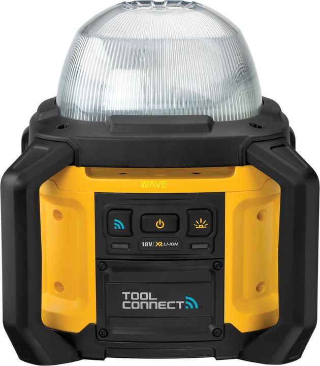 Battery-powered LED construction site spotlight