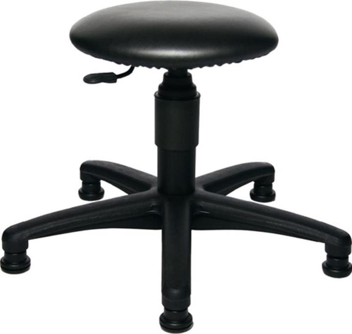 Produktbild Topstar Drehhocker mit Bodengleitern Kunstlederpolster schwarz Sitzhöhenverstellung 390-520 mm