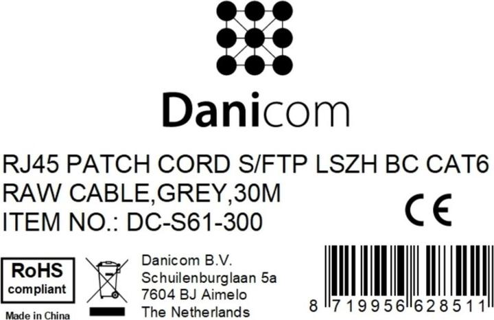 Produktbild Dsit CAT 6 Netzwerkkabel LSOH (S/FTP, CAT6, 30 m)
