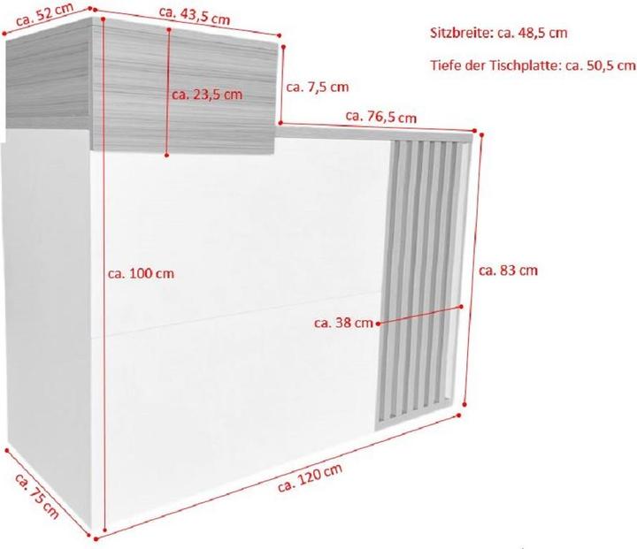 Actual product image Jet-Line Tresen (120 x 75 x 100 cm)