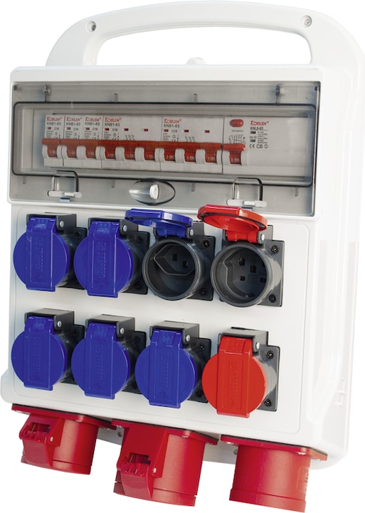 Image du produit Steffen Distributeur de chantier 32A équipé (6 x, Type 23, Type 25, CEE 16/5, CEE 32/5)