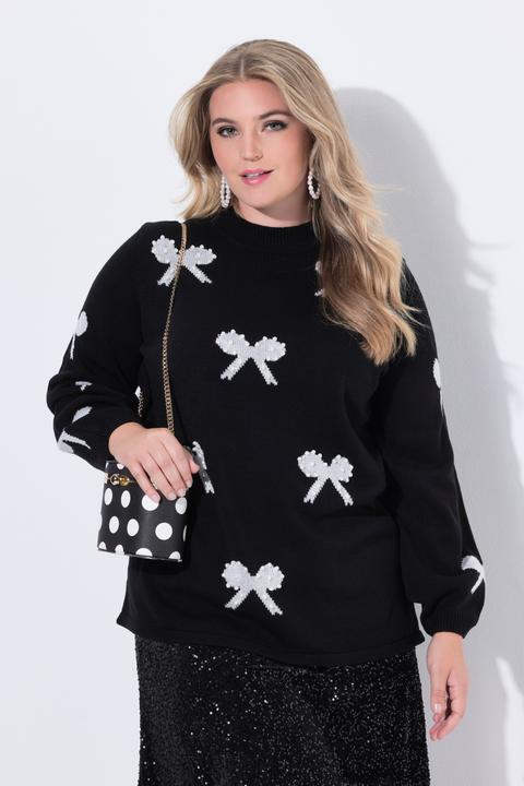 Produktbild Miamoda Pullover, Regular Fit, Schleifen mit Zierperlen (46, 48)