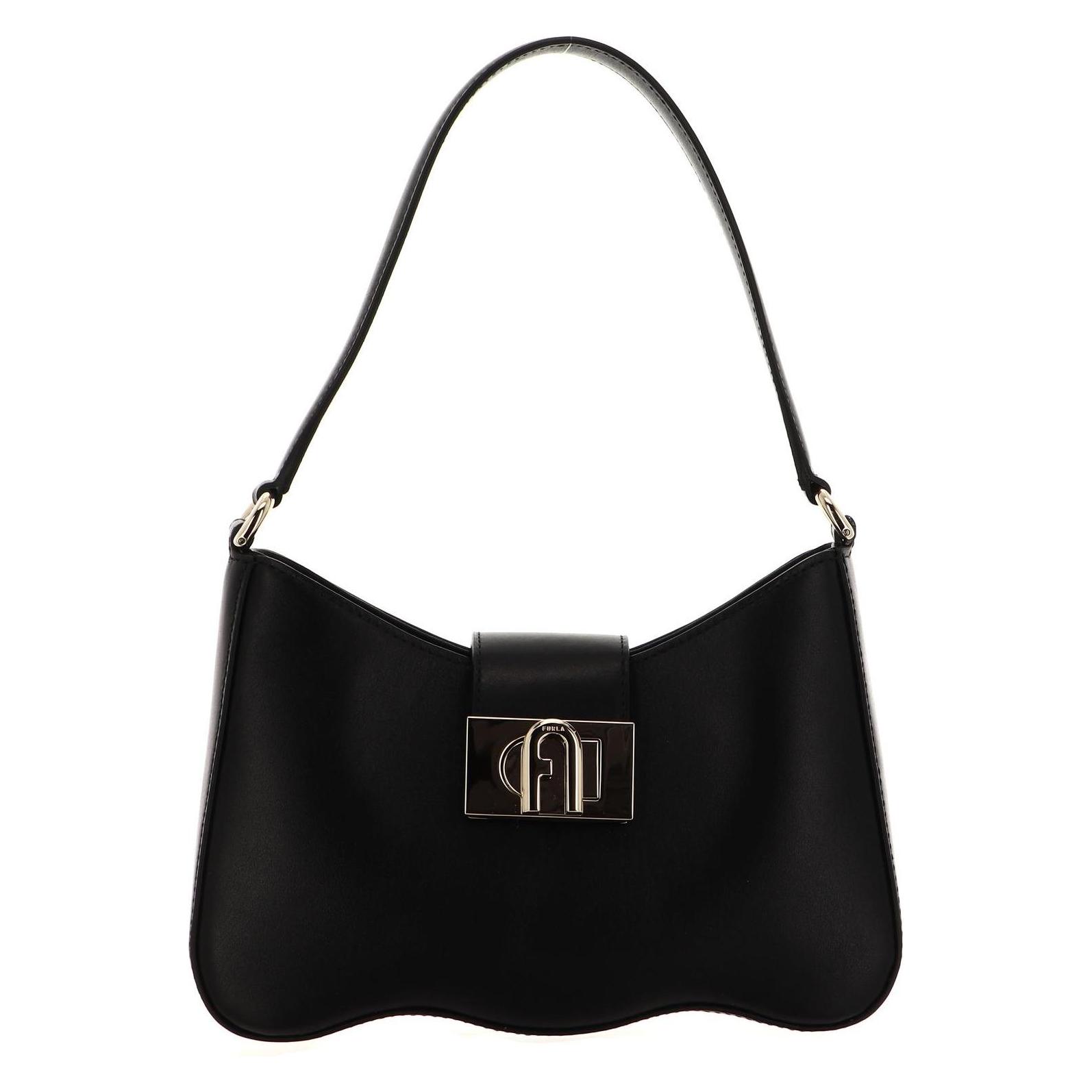 Furla, Damen, Handtasche, 1927 Shoulder Bag Wave, Schwarz