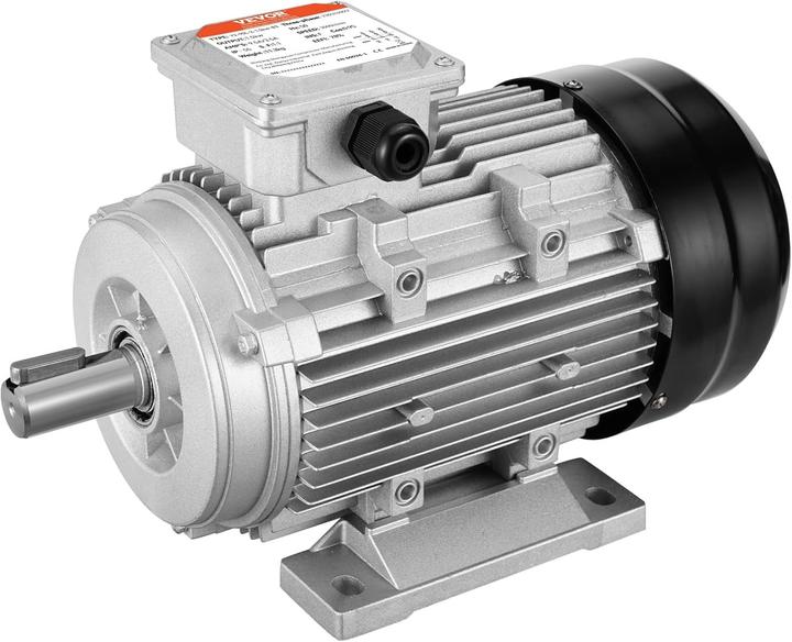Vevor 2,2 KW Elektromotor 2890 TPM AC 400 V 50 Hz 4,7 A 3-Fasen 24 mm Spline-As