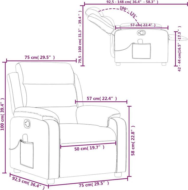 Produktbild vidaXL Massagesessel