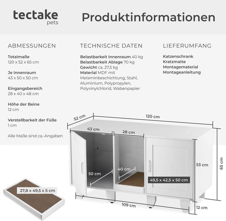 Image du produit tectake Freya (Bac à litière fermé)