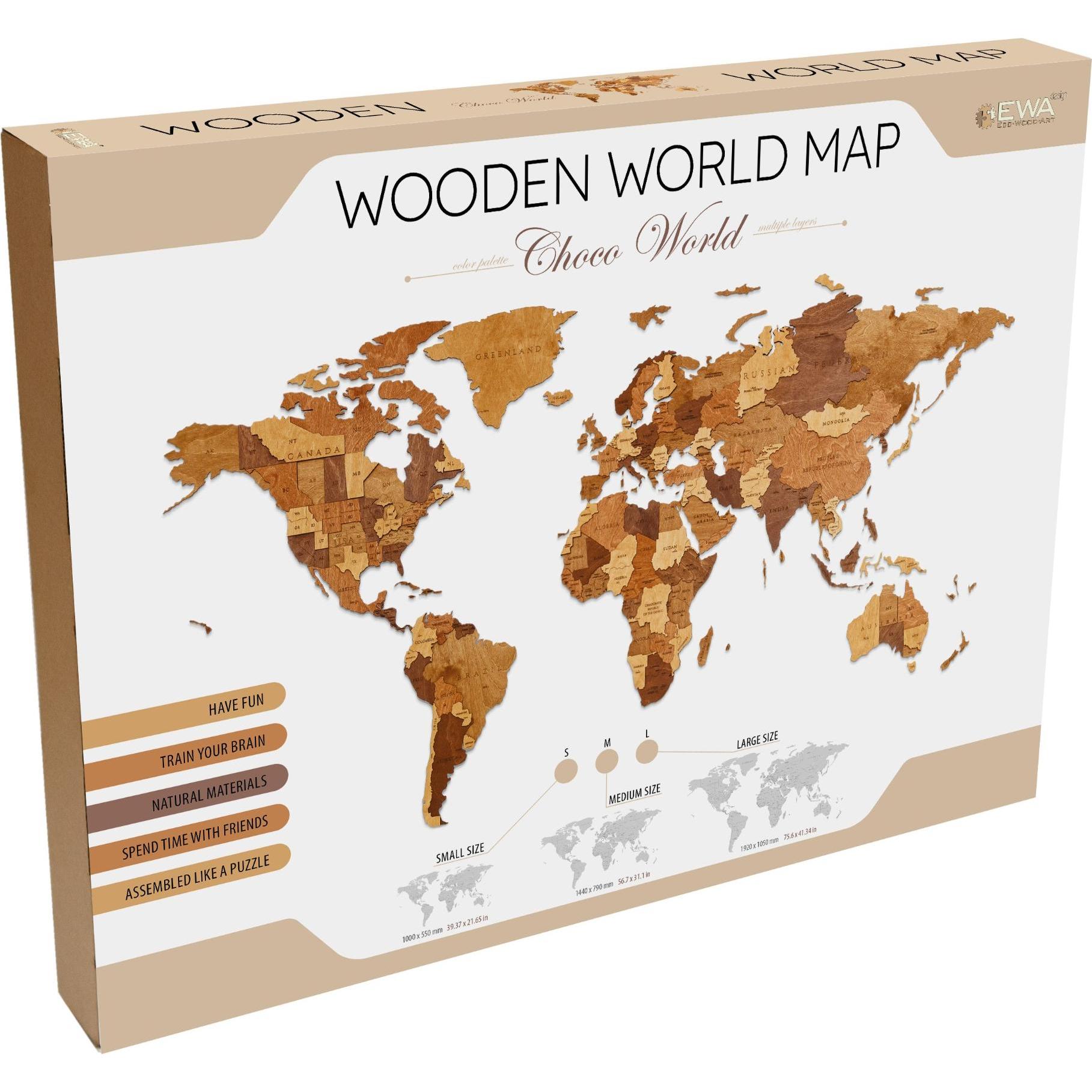 Eco Wood Art WORLD MAP MChoco World (126 Teile) (62021232)