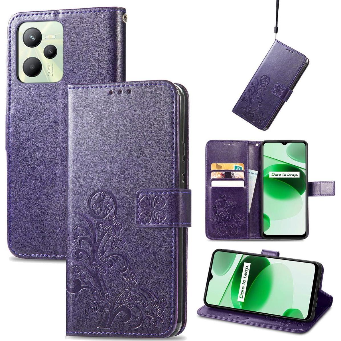 Thumbnail - König Design Hülle Handy Schutz für Realme C35 Case Cover Bumper Wallet Kartenfach Etuis Neu (Realme C35), Smartphone Hü...