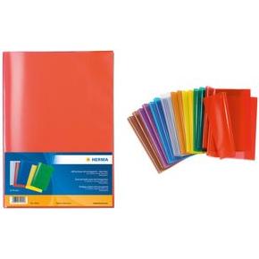 Herma, Heft + Block, Heftschoner, DIN A5, aus PP, transparent-orange mit Beschriftungsetikett (A5)
