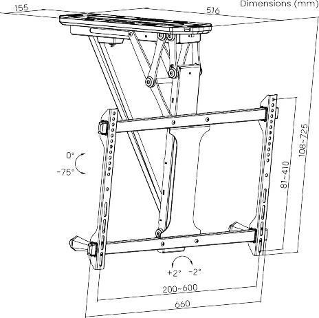 Produktbild Lakuda Motorisierte und klappbare TV-Deckenhalterung mit Fernbedienung, 35 kg. 32" - 70" (Decke, 35 kg, 32" - 70")