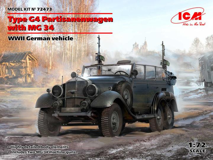 Actual product image ICM Type G4 Partisan car with MG 34, WWII German vehicle