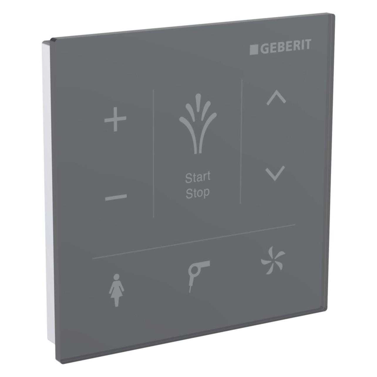 Geberit, Trekkerplaten, AquaClean Bedieningspaneel Wand 9, 3x9, 3cm T.b.v. AquaClean Doucheglas Zwart
