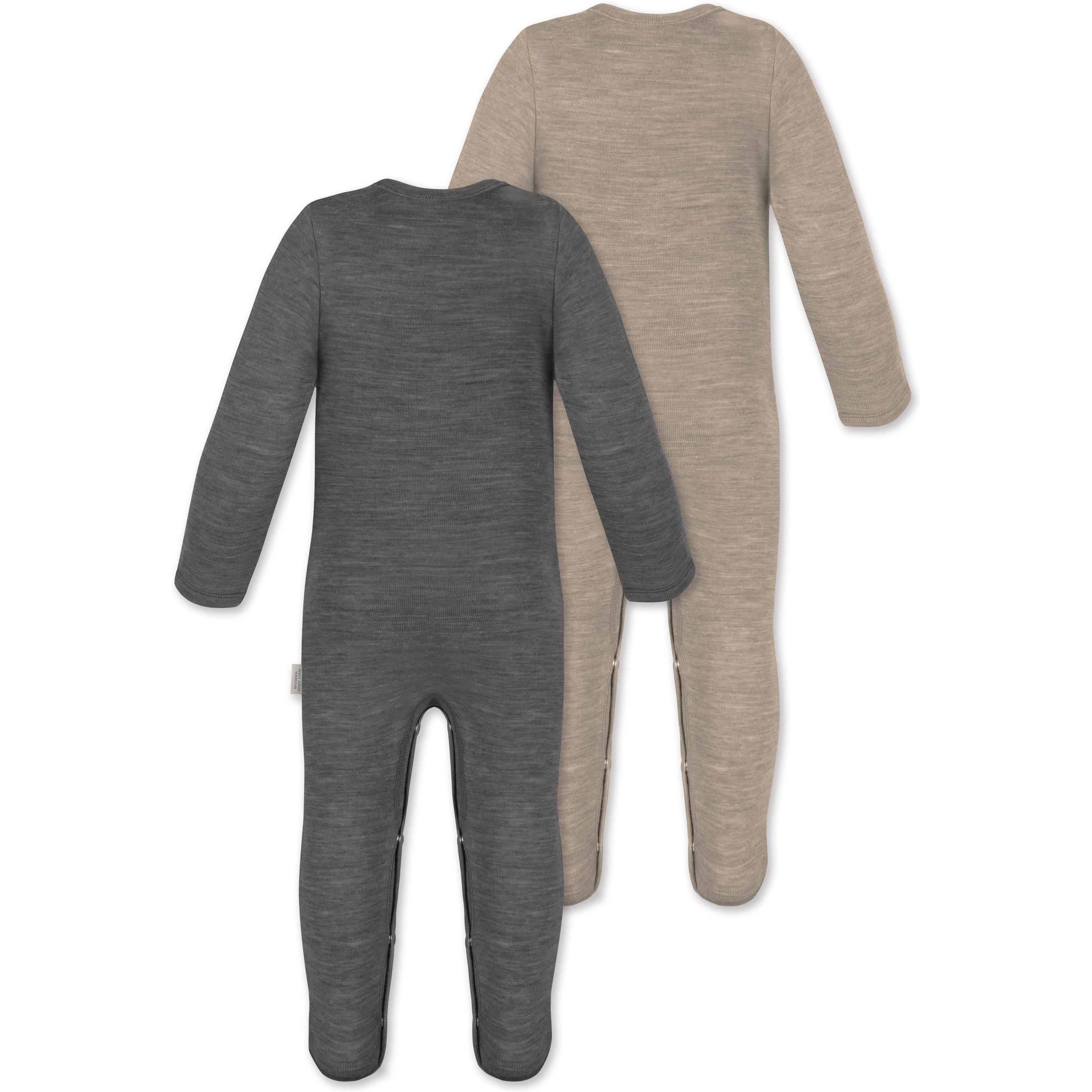 Thumbnail - Normani, Herren, Strampler, 2er Pack MERINO Baby Merino Strampler „Levin" - 9413, Beige, (92)