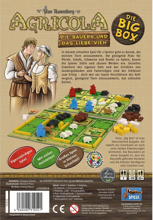 Actual product image ASS Altenburg 22160054 - Agricola: Die Bauern und das liebe Vieh - Bigbox, 2 player, 10 years (DE Edition) (German)