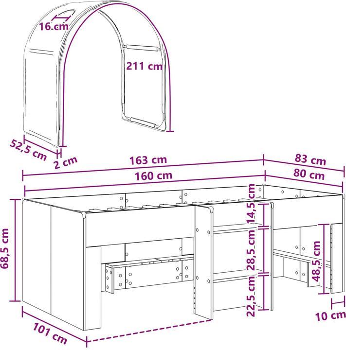 Image du produit vidaXL Bettrahmen (163 x 101.10 cm)