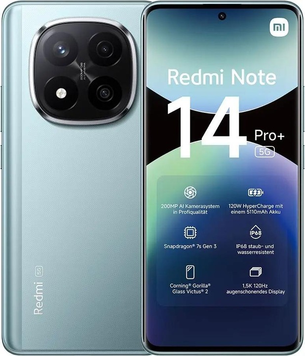 Image du produit Xiaomi Redmi Note 14 Pro+ 5G (512 Go, Bleu givre, 6.67", Double SIM, 200 Mpx, 5G)