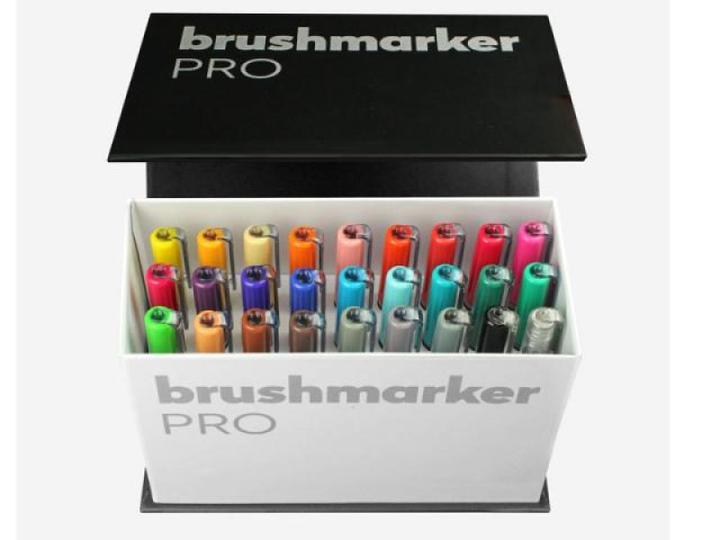 Produktbild Karin Brush Marker Pro Mini Box (M, Almond, Amber, Canary, Gold, Soft Peach, Magenta Red, Cerise, Orange red, Red, 27 x)