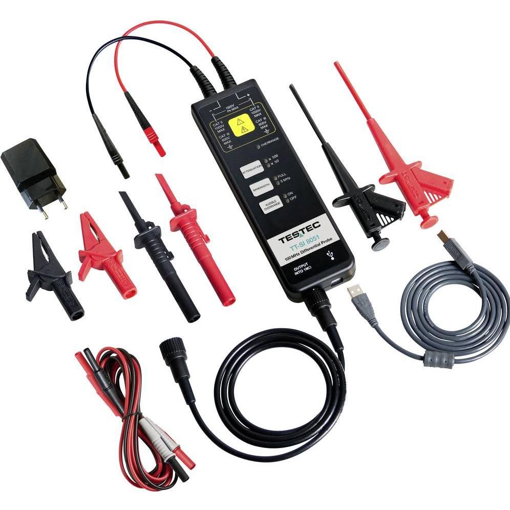 Testec TT-SI 8051 Differential-Tastkopf 100 MHz 50:1, 500:1 (Messleitung), Messtechnik