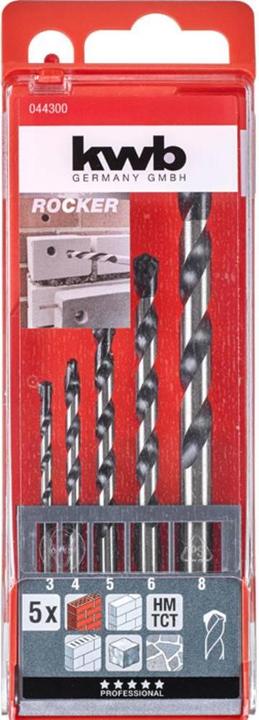 Produktbild kwb Rocker Beton- und Steinbohrer Set 5-tlg. (6 mm, 8 mm, 3 mm, 4 mm, 5 mm)