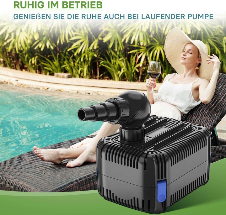 Produktbild SunSun CDF-5800 Teichpumpe 5000 l/h / 40W 24V DC Gartenteichpumpe Bachlaufpumpe
