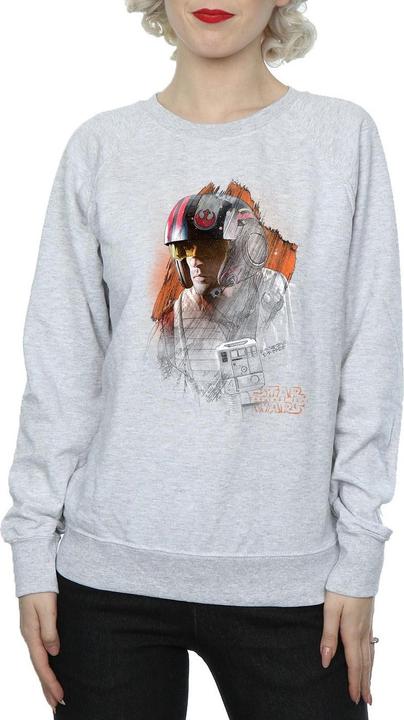 Actual product image Star Wars Womens/Ladies The Last Jedi Poe Dameron Brushed Sweatshirt (S)